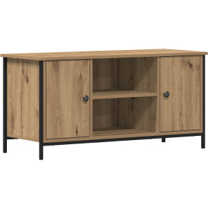 vidaXL - TV - Kast - artisanaal - eikenkleurig - 100 - x - 40 - x - 50 - cm - Bewerkt - hout