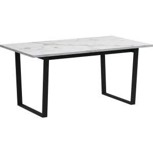 Amble eetkamertafel 90x160cm wit marmerprint.