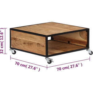 vidaXL - Salontafel - 70x70x32 - cm - massief - acaciahout