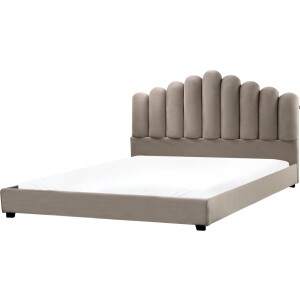 BELIANI VINCENNES - Bed - Taupe - 180 x 200 cm - Fluweel
