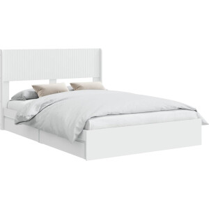 vidaXL - Bedframe - met - opbergruimte - en - hoofdbord - Wit - 160 - x - 200 - cm