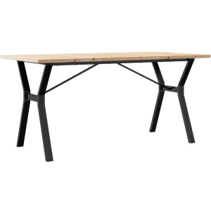 vidaXL Eettafel - Eettafels - Eetkamertafel - Tafel - Eettafel Y-frame 140x80x75,5 cm massief grenenhout en gietijzer