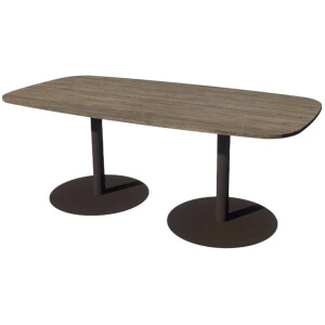 Linesto Vergadertafels Deens Ovaal 200cm breed 100 cm diep Framekleur Zwart Bladkleur Logan Eiken