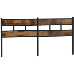 vidaXL - Vervangend - hoofdbord - 193 - cm - ijzer - en - bewerkt - hout - gerookt - eikenkleurig