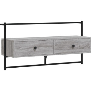 vidaXL - Tv-meubel - wandgemonteerd - 100,5x30x51 - cm - hout - grijs - sonoma - eiken