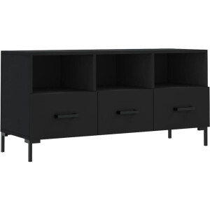 vidaXL - Tv-meubel - 102x36x50 - cm - bewerkt - hout - zwart