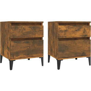 vidaXL - Nachtkastjes - 2 - st - 40x35x50 - cm - gerookt - eikenkleurig