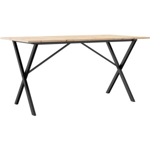 vidaXL Eettafel - Eettafels - Eetkamertafel - Tafel - Eettafel X-frame 160x80x75 cm massief grenenhout en gietijzer