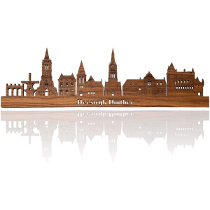 Skyline van Heeswijk Dinther - Notenhout - 150cm - Wanddecoratie van hout