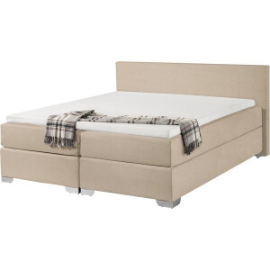 BELIANI PRESIDENT - Boxspringbed - Beige - 160 x 200 cm - Polyester