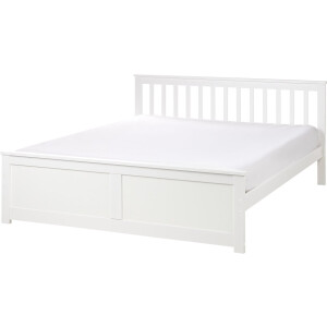OLENDON - Tweepersoonsbed - Wit - 160 x 200 cm - Dennenhout