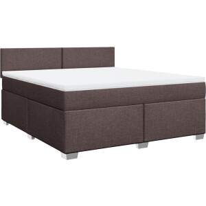 vidaXL - Boxspring - met - matras - stof - donkerbruin - 180x200 - cm