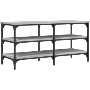 vidaXL - Schoenenbankje - 100x38,5x49 - cm - bewerkt - hout - grijs - sonoma