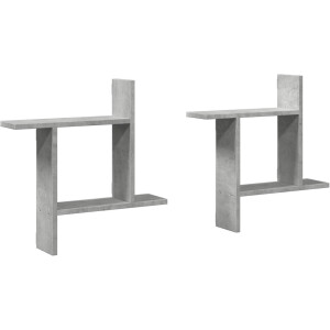vidaXL Wandschappen - 2 stuks - 50x12x50 cm - Betongrijs Wandenplank - Wanddecoratie - Houten Plank - Bergruimte - Opslagoplossing
