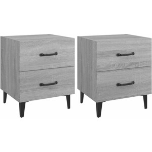 vidaXL - Nachtkastjes - 2 - st - 40x35x47,5 - cm - grijs - sonoma - eikenkleurig