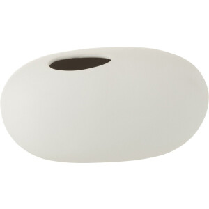 J-Line vaas Ovaal - keramiek - wit - large - Ø 15 cm