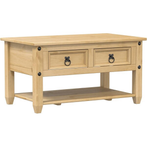 vidaXL Salontafel - Salontafels - Tafel - Bijzettafel - Salontafel met lades Corona 85x50x45 cm massief grenenhout