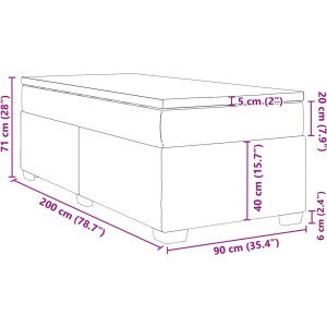 vidaXL - Boxspring - met - matras - stof - donkergrijs - 90x200 - cm