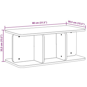 vidaXL - Salontafel - Naturel - 80 - x - 39,5 - x - 33,5 - cm - Massief - grenenhout