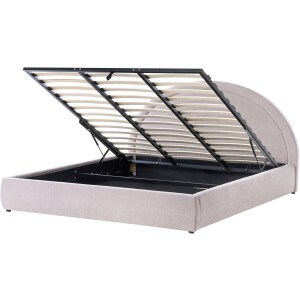 BELIANI MOUZON - Bed met opbergruimte - Beige - 180 x 200 cm - Stof