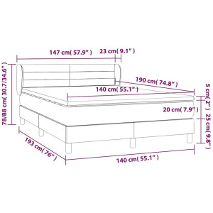 vidaXL - Boxspring - met - matras - stof - zwart - 140x190 - cm