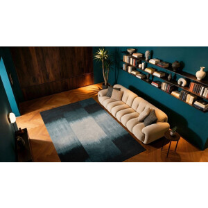 Wasbaar Binnen & Buiten Vloerkleed - 280 x 390 cm - Louis De Poortere Sendai Deep Water - Laagpolig Tapijt - Gerecycled PET - Made in Belgium - Circulair