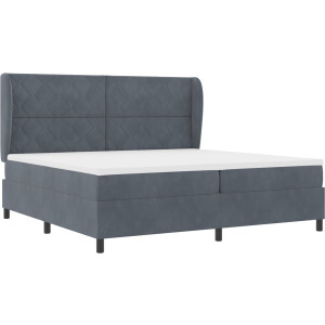vidaXL - Boxspring - bed - met - matras - Donkergrijs - 200 - x - 200 - cm - Polyester