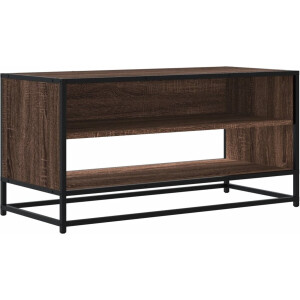 vidaXL - Tv-meubel - 91x40x46 - cm - bewerkt - hout - metaal - bruin - eikenkleur