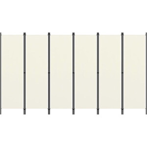 vidaXL - Kamerscherm - met - 6 - panelen - 300x180 - cm - wit