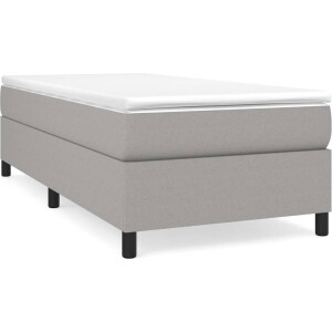vidaXL - Boxspring - met - matras - stof - lichtgrijs - 100x200 - cm