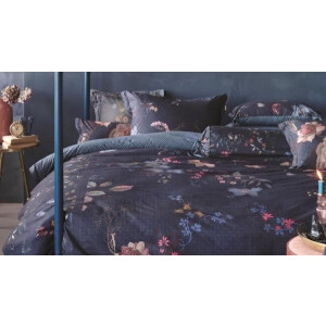 Pip Studio Tokyo Bouquet dekbedovertrek - Tweepersoons - 200x200/220 - Donker Blauw
