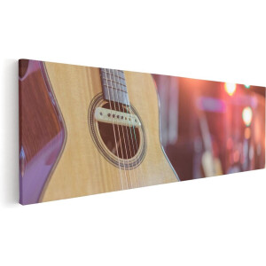 Artaza Canvas Schilderij Gitaar bij het Podium - 90x30 - Foto Op Canvas - Canvas Print