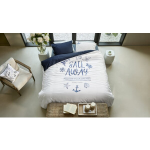 Rivièra Maison Sail Away dekbedovertrek - Tweepersoons - 200 x 200/220 cm - Blauw