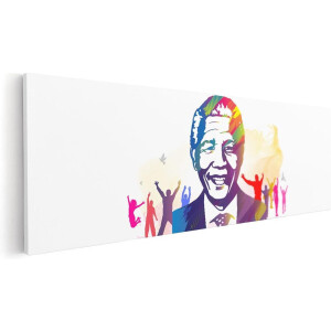 Artaza Canvas Schilderij Nelson Mandela - 60x20 - Foto Op Canvas - Canvas Print
