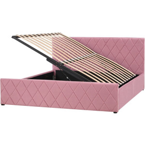 BELIANI ROCHEFORT - Tweepersoonsbed - Roze - 160 x 200 cm - Fluweel