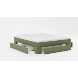 B Bright Bed Fresh 500 met 3 opbergladen - 180 x 200 cm - rietgroen