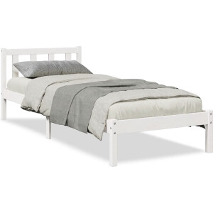 vidaXL - Bedframe - extra - lang - zonder - matras - grenenhout - wit - 90x220 - cm