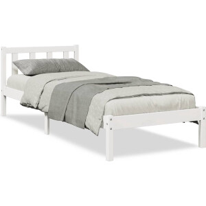 vidaXL - Bedframe - extra - lang - zonder - matras - grenenhout - wit - 90x210 - cm