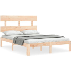 vidaXL - Bedframe - met - hoofdbord - massief - hout
