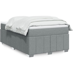vidaXL - Boxspring - met - matras - stof - lichtgrijs - 120x190 - cm