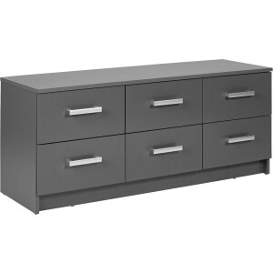 Ladekast Eden 122cm 6 lades - grafiet grijs - Interlink - Kasten - Grijs - Spaanplaat - Kasten -
