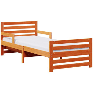 vidaXL - Bedframe - met - uitklapbare - matras - Bruin - 80 - x - 200 - cm
