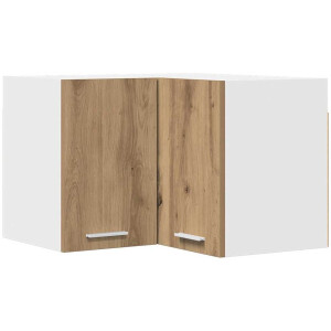 vidaXL - Hangkast - Ambachtelijke - Eik - en - Wit - 57 - x - 57 - x - 40 - cm - Bewerkt - hout