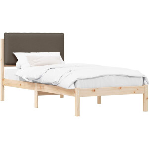 vidaXL - Bedframe - met - Gevoerde - Hoofdbord - Taupe - 90 - x - 200 - cm