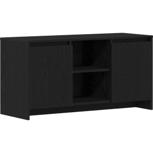 vidaXL - TV - Kast - Zwart - Eiken - 102 - x - 37,5 - x - 52,5 - cm - Bewerkt - hout