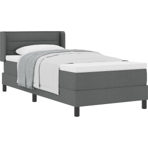 vidaXL - Boxspring - bed - met - matras - Donkergrijs - 200 - x - 80 - cm - Polyester