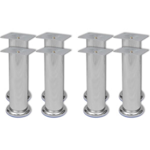vidaXL - Bankpoten - 8 - st - rond - 180 - mm - chroomkleurig