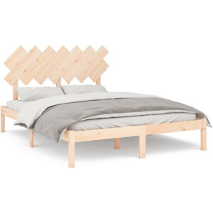 vidaXL - Bedframe - massief - hout - 150x200 - cm