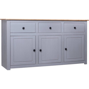 vidaXL - Dressoir - Panama - Range - 135x40x80 - cm - massief - grenenhout - grijs