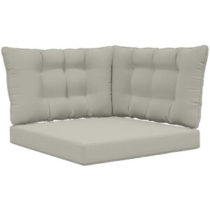 vidaXL - Buitenbankkussen - 3 - pcs - Grijs - Polyester